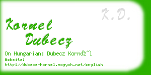 kornel dubecz business card